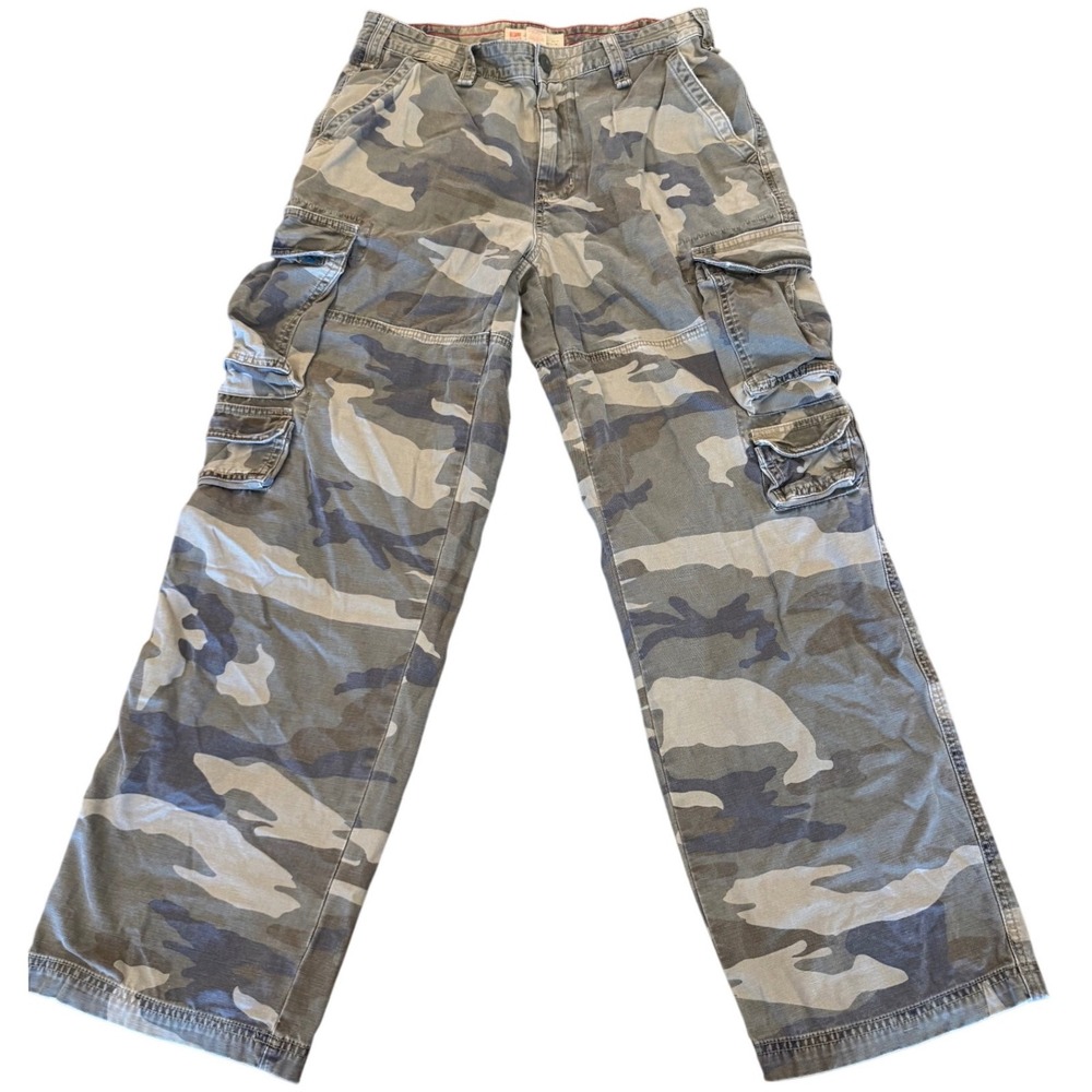 Cargo Supply Mens Camo Cargo Pants 32x32 Cotton Utility Combat Trousers